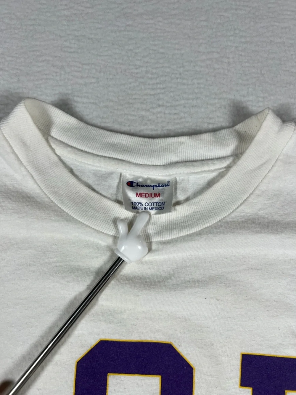 Vintage Champion LSU Tigers White T-Shirt Mens Size M 100% Cotton - Picture 3 of 10